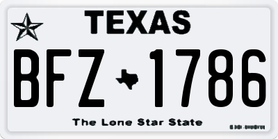 TX license plate BFZ1786