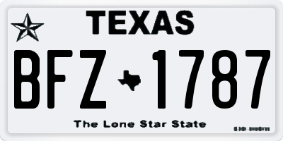 TX license plate BFZ1787