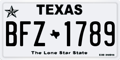 TX license plate BFZ1789
