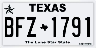 TX license plate BFZ1791