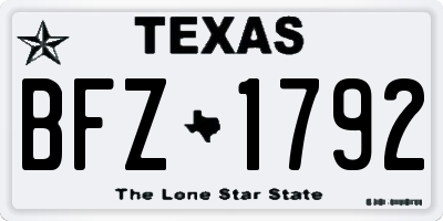 TX license plate BFZ1792