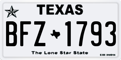 TX license plate BFZ1793