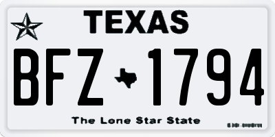 TX license plate BFZ1794