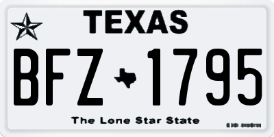 TX license plate BFZ1795