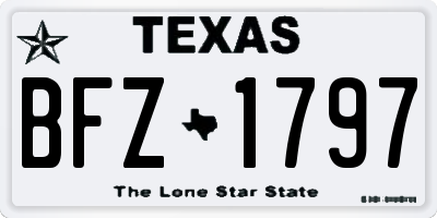 TX license plate BFZ1797