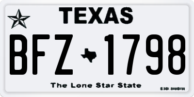 TX license plate BFZ1798