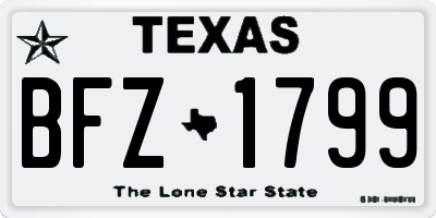 TX license plate BFZ1799