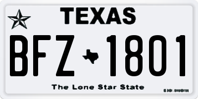 TX license plate BFZ1801