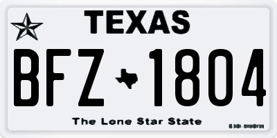TX license plate BFZ1804