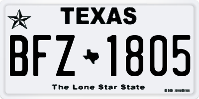 TX license plate BFZ1805