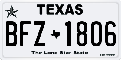 TX license plate BFZ1806