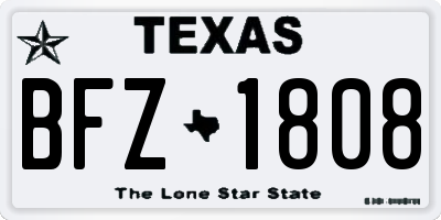 TX license plate BFZ1808