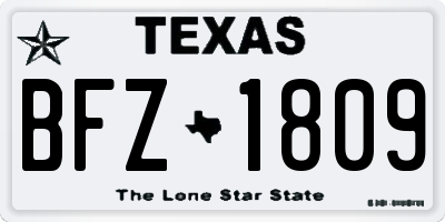 TX license plate BFZ1809