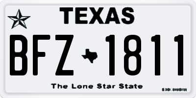 TX license plate BFZ1811