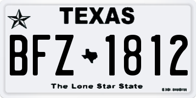 TX license plate BFZ1812