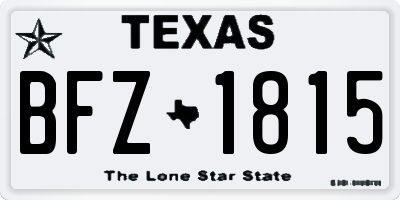 TX license plate BFZ1815