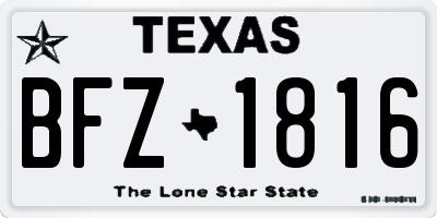TX license plate BFZ1816