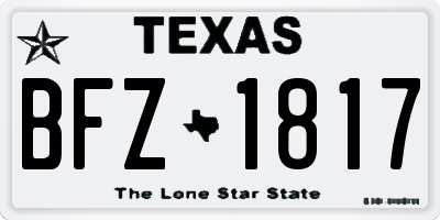 TX license plate BFZ1817