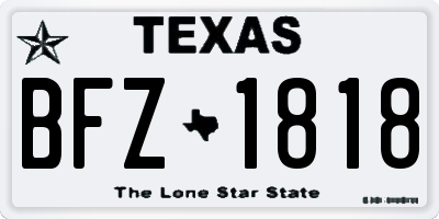 TX license plate BFZ1818