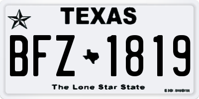 TX license plate BFZ1819