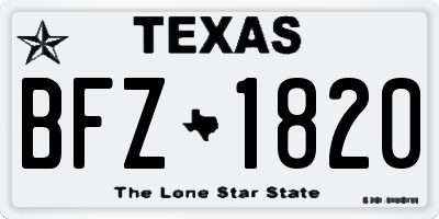 TX license plate BFZ1820