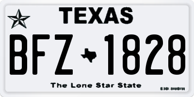 TX license plate BFZ1828