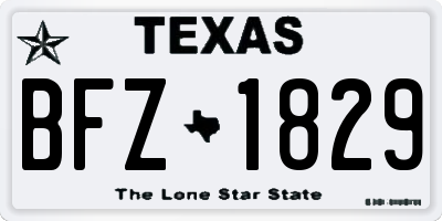 TX license plate BFZ1829