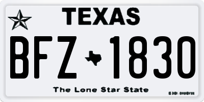 TX license plate BFZ1830