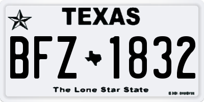 TX license plate BFZ1832