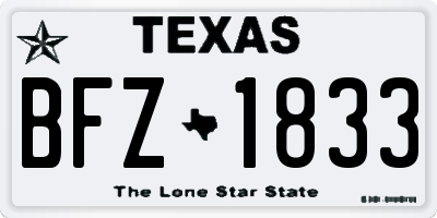 TX license plate BFZ1833
