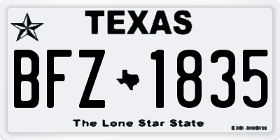 TX license plate BFZ1835