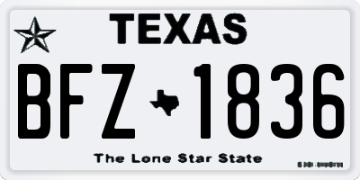 TX license plate BFZ1836