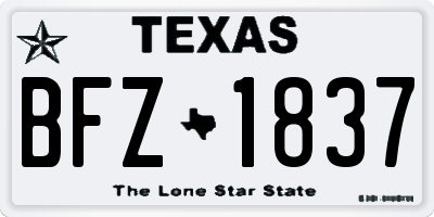 TX license plate BFZ1837