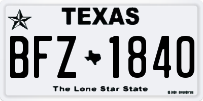 TX license plate BFZ1840