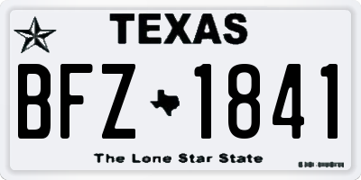 TX license plate BFZ1841