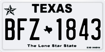 TX license plate BFZ1843