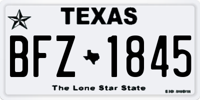 TX license plate BFZ1845
