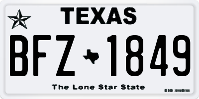 TX license plate BFZ1849