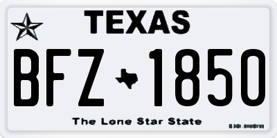 TX license plate BFZ1850