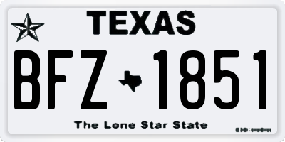 TX license plate BFZ1851