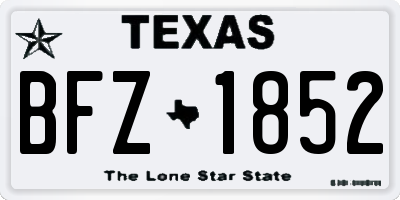 TX license plate BFZ1852