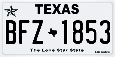 TX license plate BFZ1853