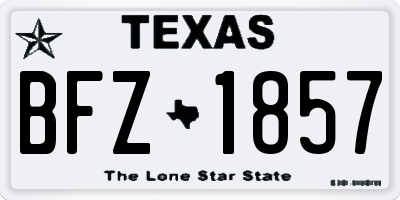 TX license plate BFZ1857