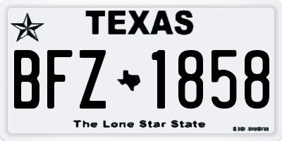 TX license plate BFZ1858