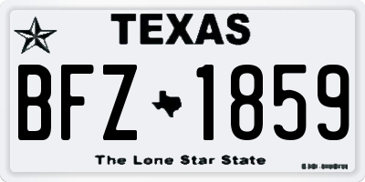 TX license plate BFZ1859