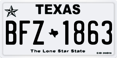 TX license plate BFZ1863