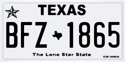 TX license plate BFZ1865