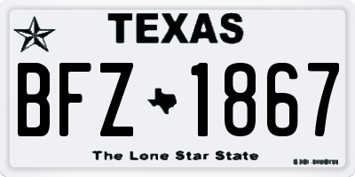 TX license plate BFZ1867