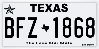 TX license plate BFZ1868