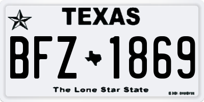 TX license plate BFZ1869